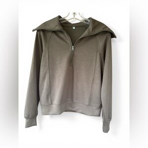 Half-Zip Pullover Sweater Jacket - Olive